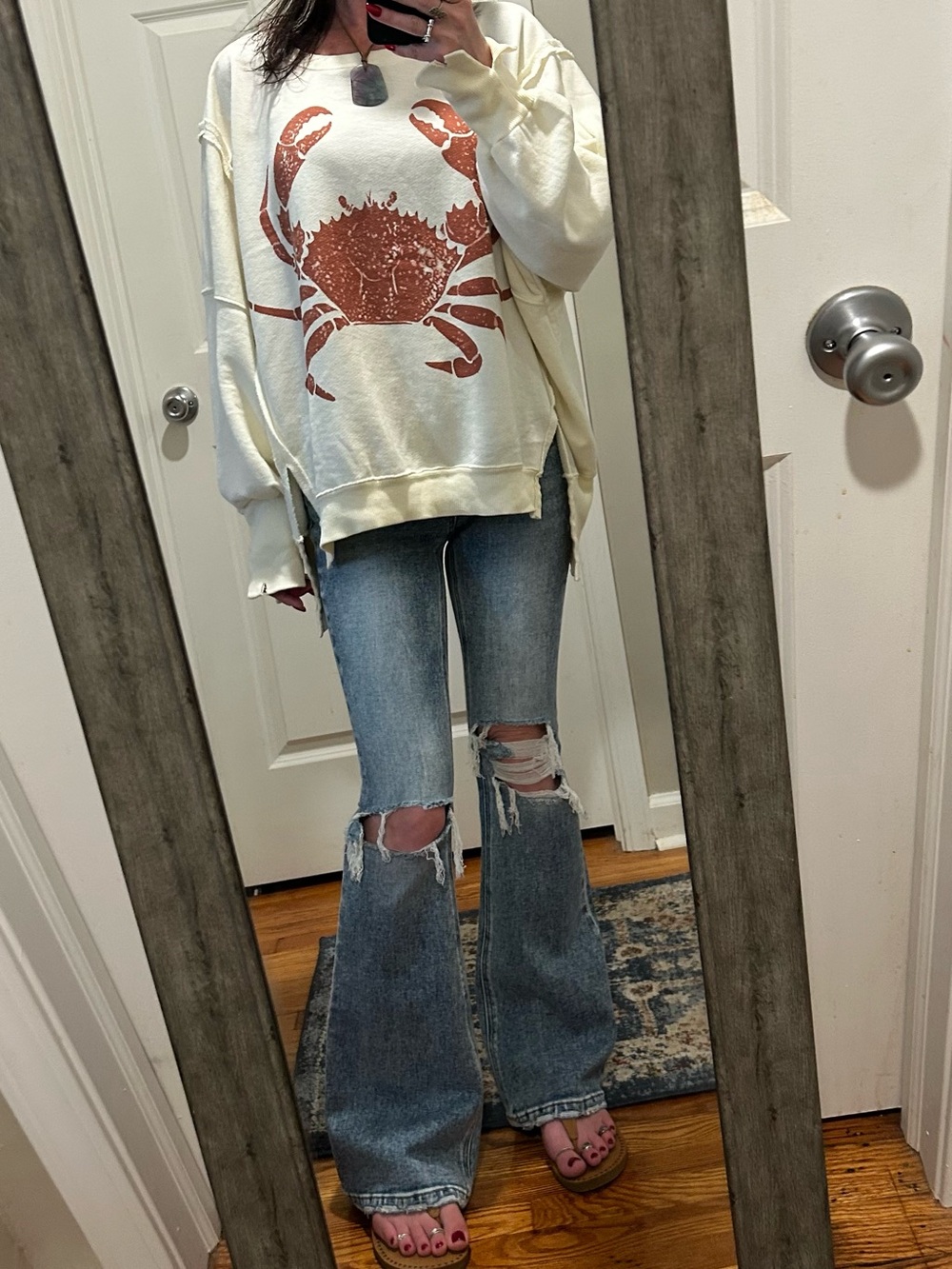 NWT We The Free Graphic Camden Pullover in Crab Print - Picture 11 of 16